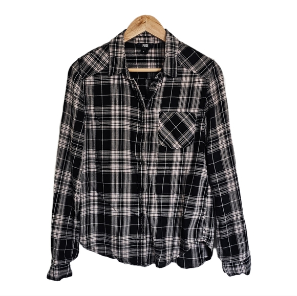 PAIGE Tops - PAIGE Plaid Button Shirt Size M
